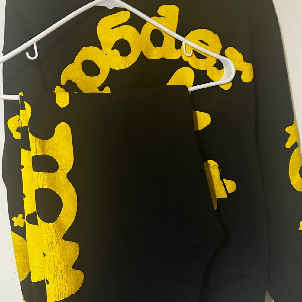 Black Hoodie with Yellow Graphic